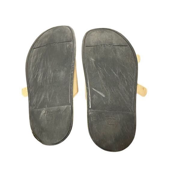 Fendi Zucca FF Logo Leather Slides Women's Size: - Picture 7 of 11